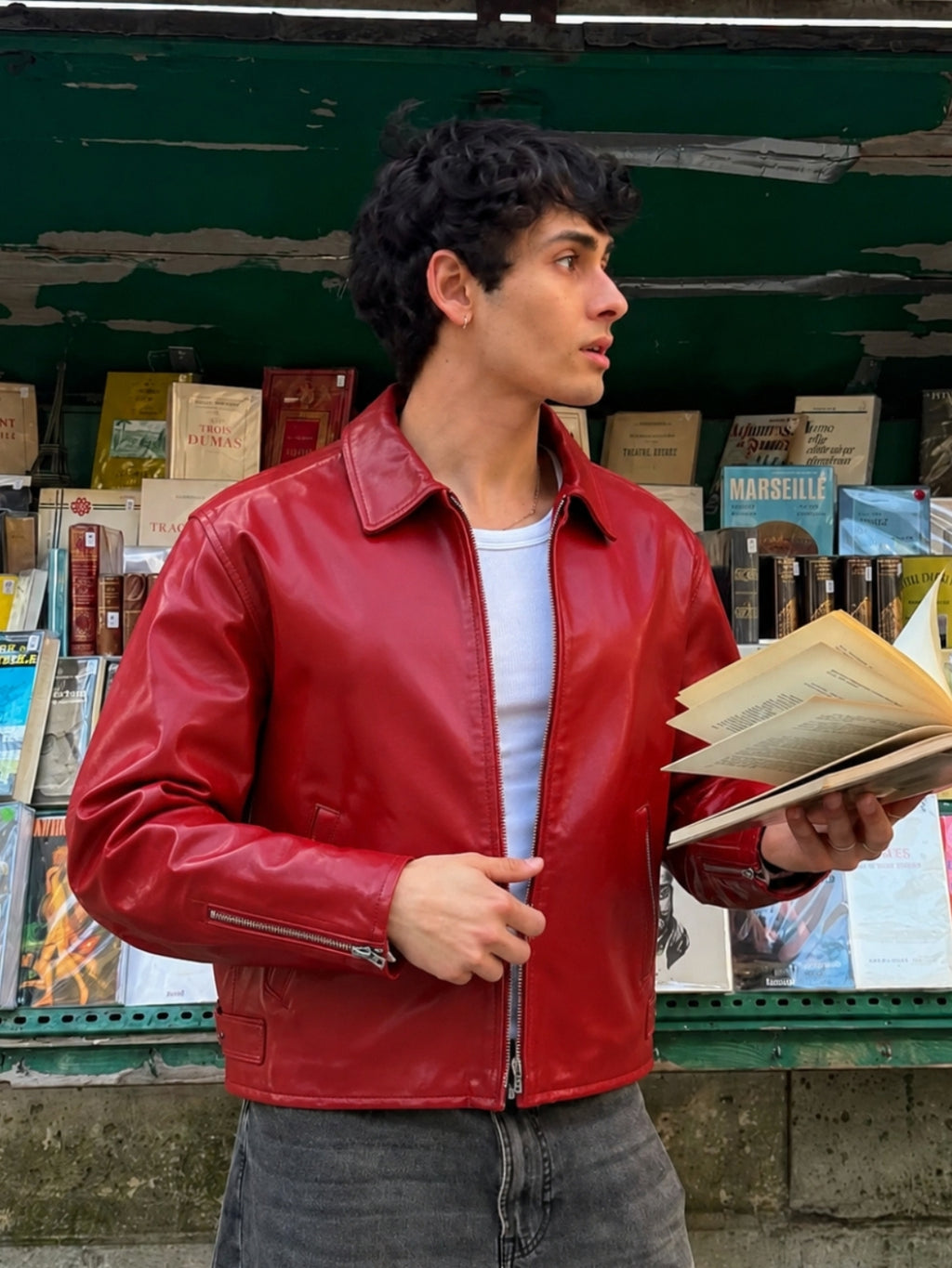 Leather Cherry Red Unisex Jacket