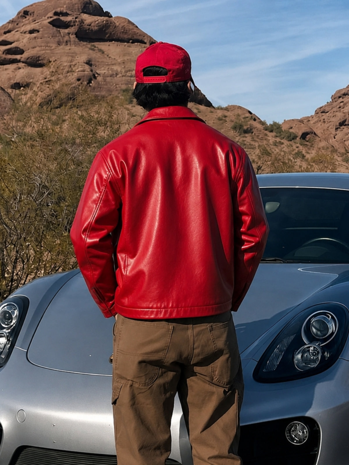 Leather Cherry Red Unisex Jacket