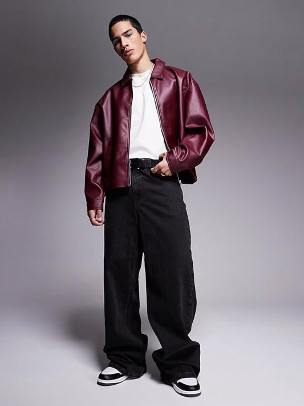 Leather Burgundy Unisex Jacket