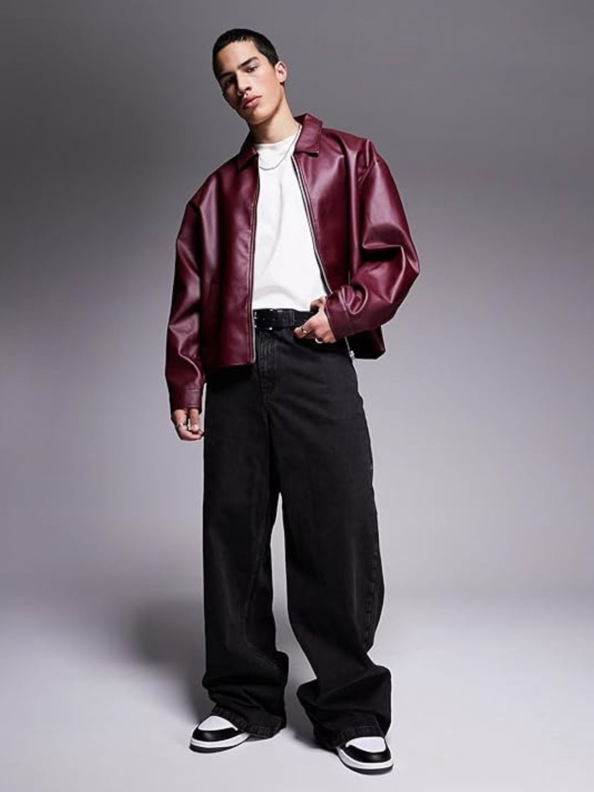 Leather Burgundy Unisex Jacket