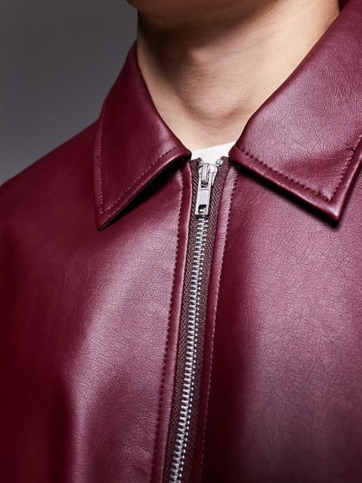 Leather Burgundy Unisex Jacket