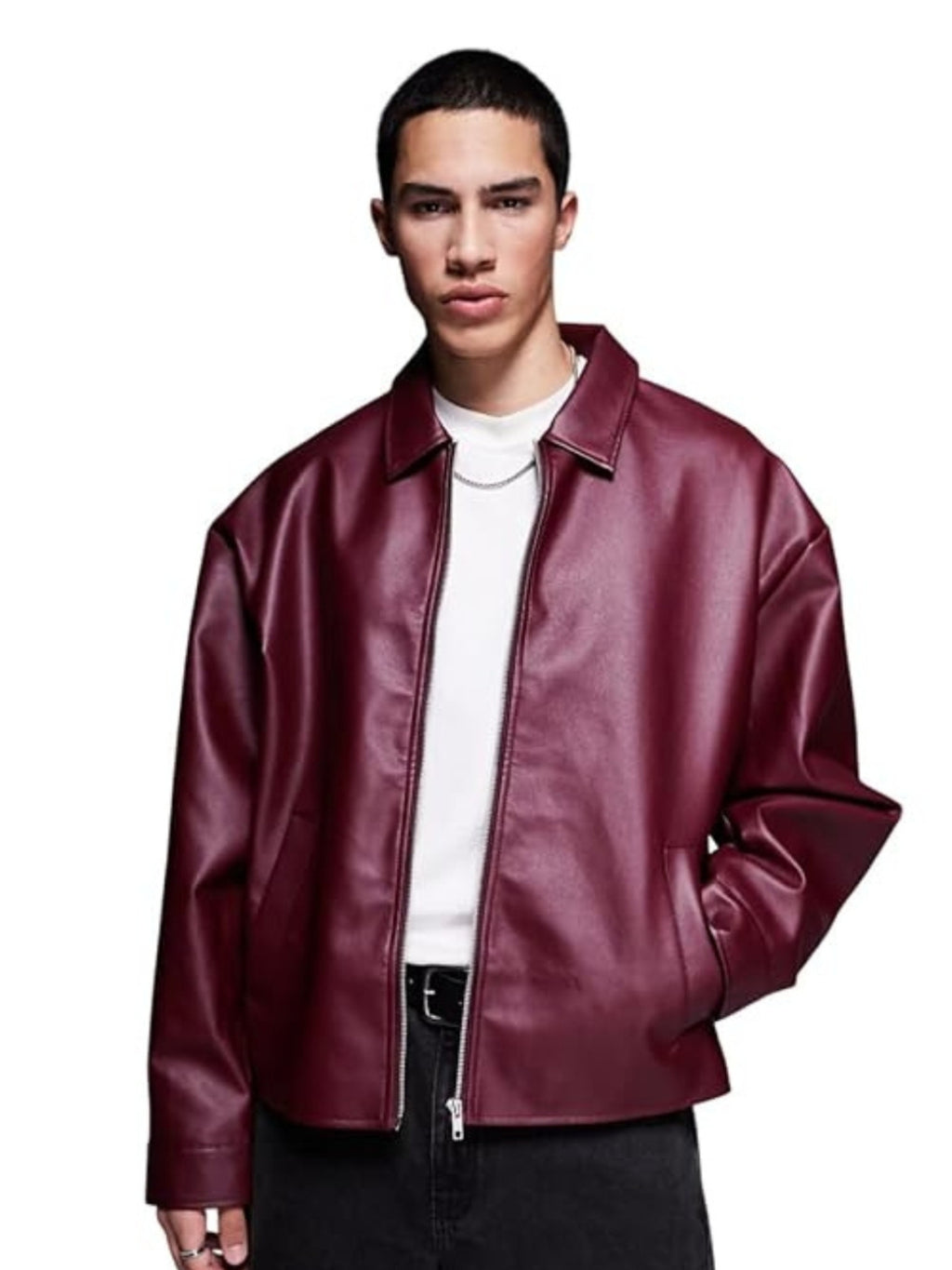 Leather Burgundy Unisex Jacket